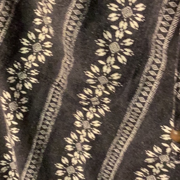 Beau Dawson Sound Style flowy cotton navy and white floral pattern pants with re - Picture 4 of 9